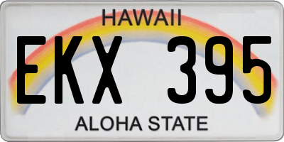 HI license plate EKX395