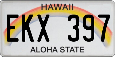HI license plate EKX397