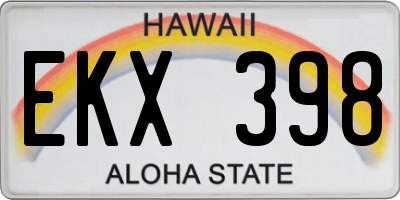 HI license plate EKX398