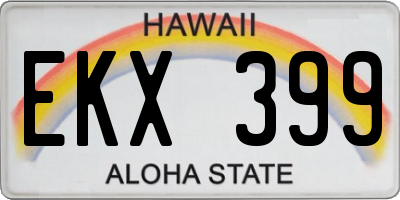 HI license plate EKX399