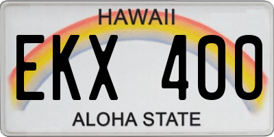 HI license plate EKX400