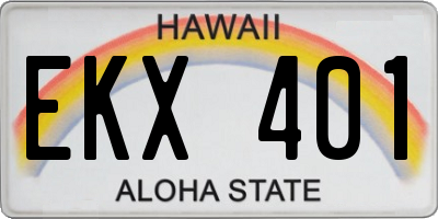 HI license plate EKX401