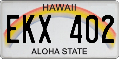 HI license plate EKX402