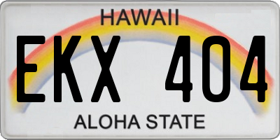 HI license plate EKX404