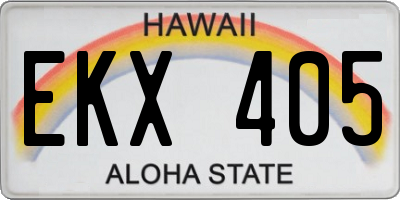 HI license plate EKX405
