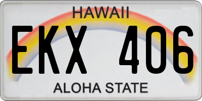 HI license plate EKX406