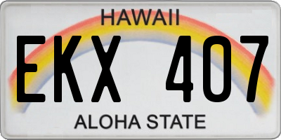 HI license plate EKX407