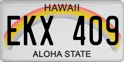 HI license plate EKX409