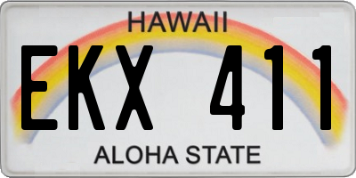 HI license plate EKX411