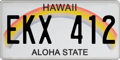 HI license plate EKX412