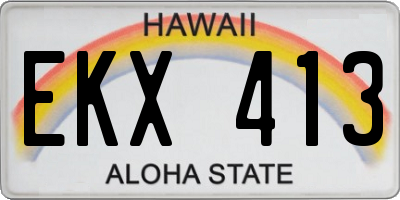 HI license plate EKX413