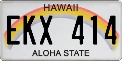 HI license plate EKX414