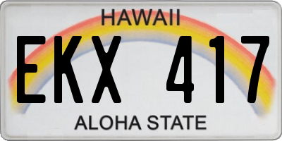 HI license plate EKX417