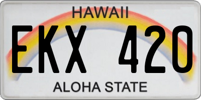 HI license plate EKX420