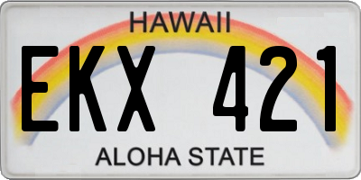 HI license plate EKX421