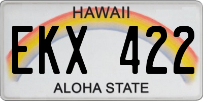 HI license plate EKX422