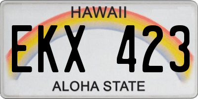 HI license plate EKX423