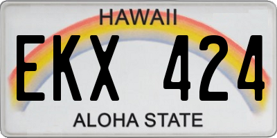 HI license plate EKX424