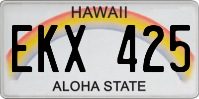 HI license plate EKX425