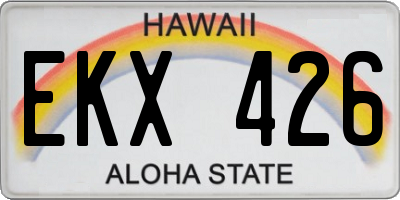 HI license plate EKX426