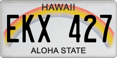 HI license plate EKX427