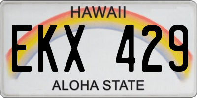 HI license plate EKX429