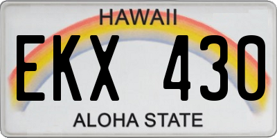 HI license plate EKX430