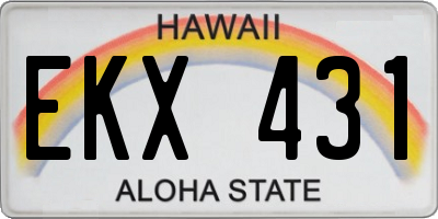 HI license plate EKX431
