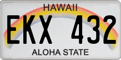 HI license plate EKX432