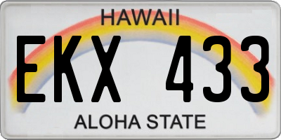HI license plate EKX433