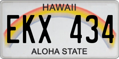 HI license plate EKX434