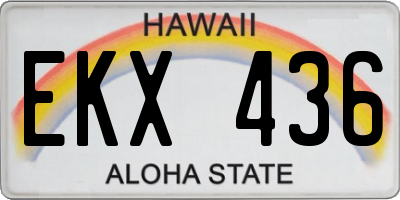 HI license plate EKX436