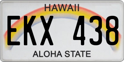 HI license plate EKX438
