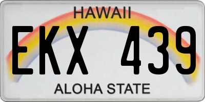 HI license plate EKX439