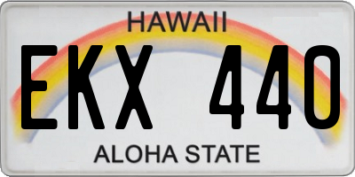 HI license plate EKX440