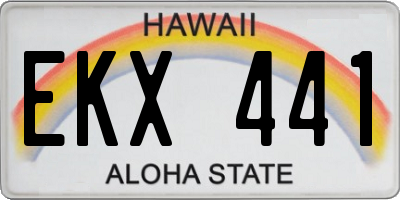 HI license plate EKX441