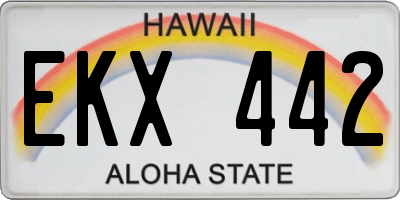 HI license plate EKX442