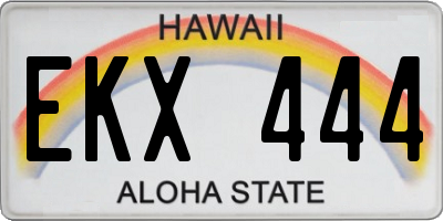 HI license plate EKX444