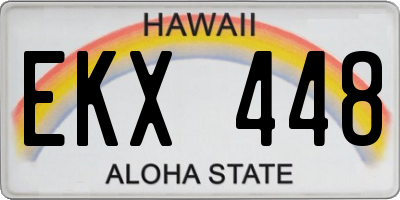 HI license plate EKX448