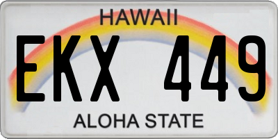 HI license plate EKX449