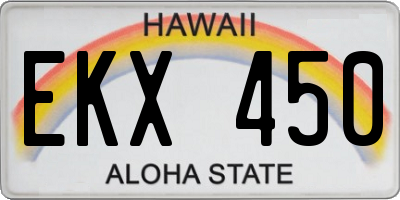 HI license plate EKX450