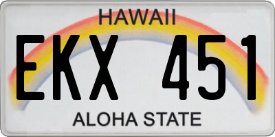 HI license plate EKX451