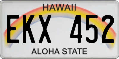 HI license plate EKX452
