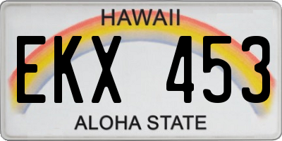 HI license plate EKX453