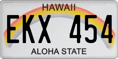 HI license plate EKX454