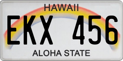 HI license plate EKX456