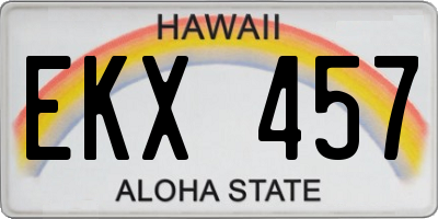 HI license plate EKX457