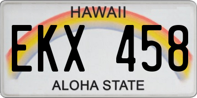 HI license plate EKX458