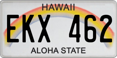 HI license plate EKX462