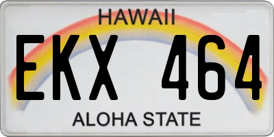 HI license plate EKX464